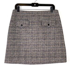 Plaid miniskirt Molly Bracken Lili Sidonio retro black white & brown size large